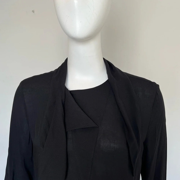 Ya Ya Womens Draped Bow Neck Long Sleeve Top Blouse Black Size US6 / S NWT - Picture 3 of 12